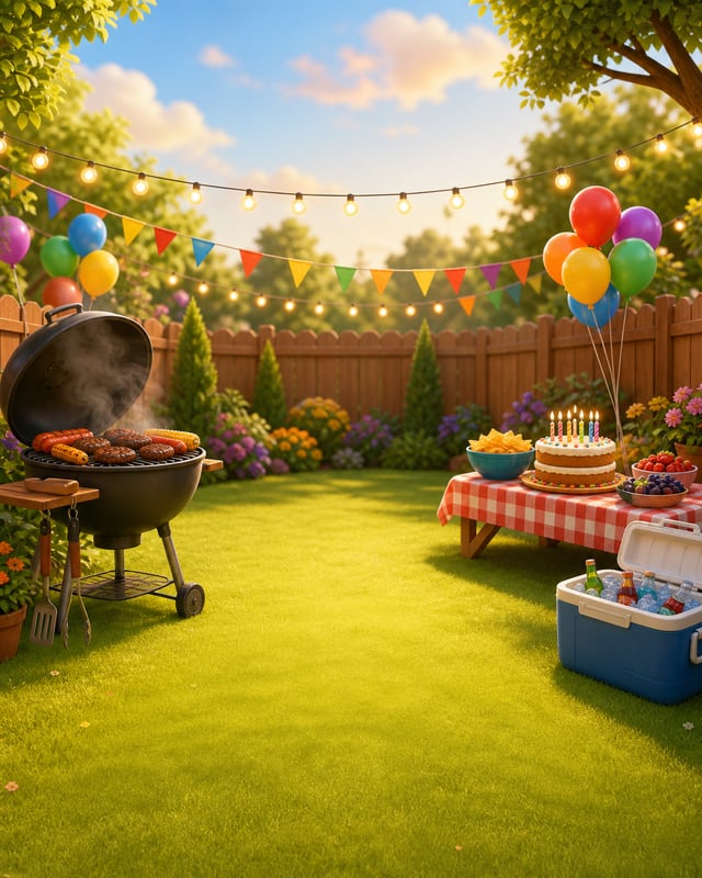 Backyard Barbeque background scene