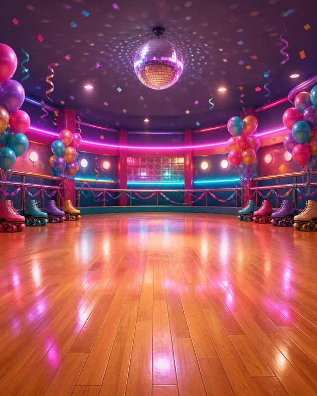 Skating Rink Party background scene