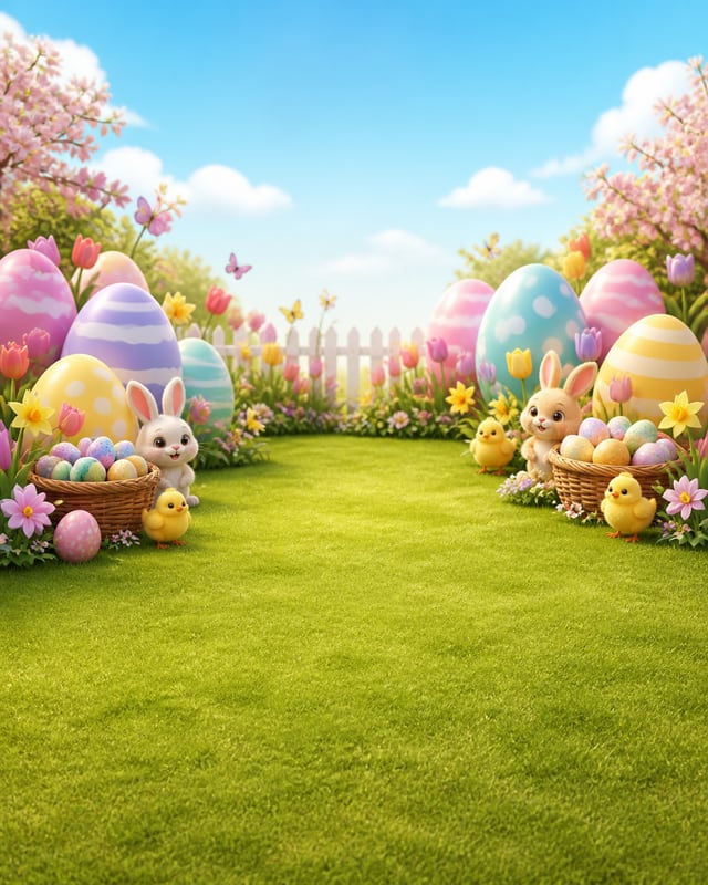 Easter Garden background scene