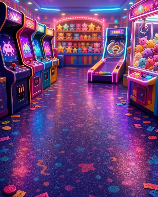 Retro Arcade background scene
