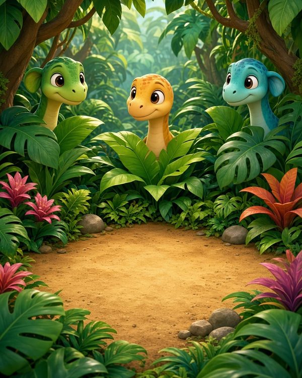 Prehistoric Dino Jungle background scene