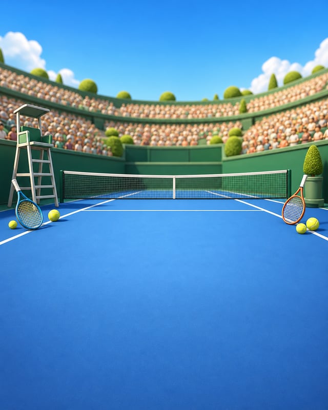 Tennis Court background scene