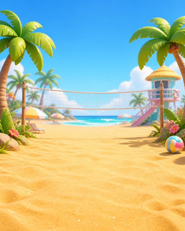 Beach Volleyball background scene